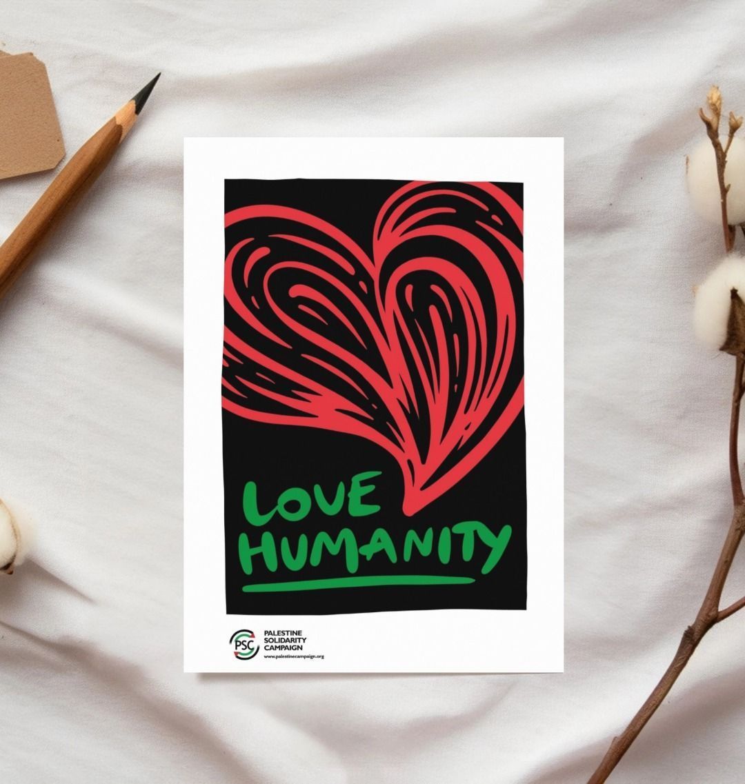 Love Humanity Postcard - Red