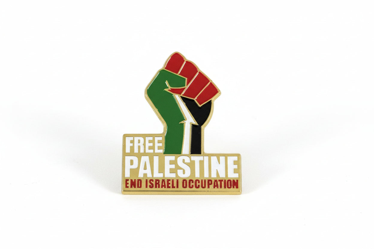 Free Palestine Fist Enamel Pin Badge