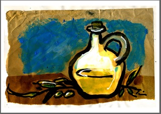 Jug of Olive Oil (A4 Artist's Print)