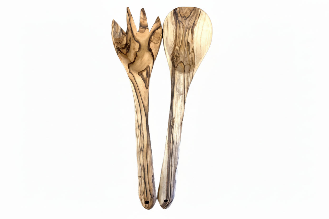 Olive Wood Salad Server Set