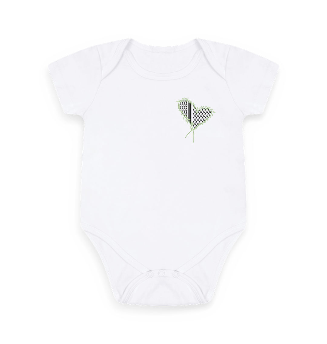 White Printed baby grow