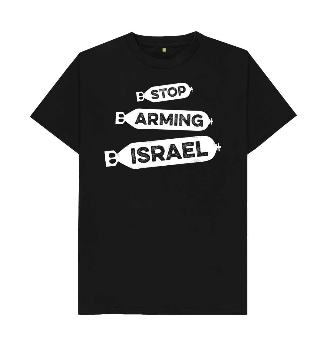 Black Stop Arming Israel t-shirt - Unisex