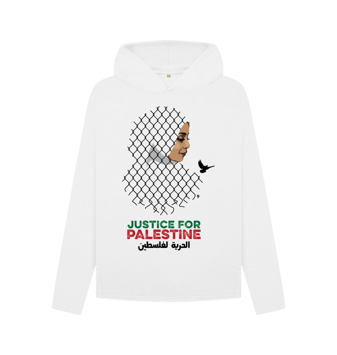 White Women's Pullover Hoodie - ' Freedom'