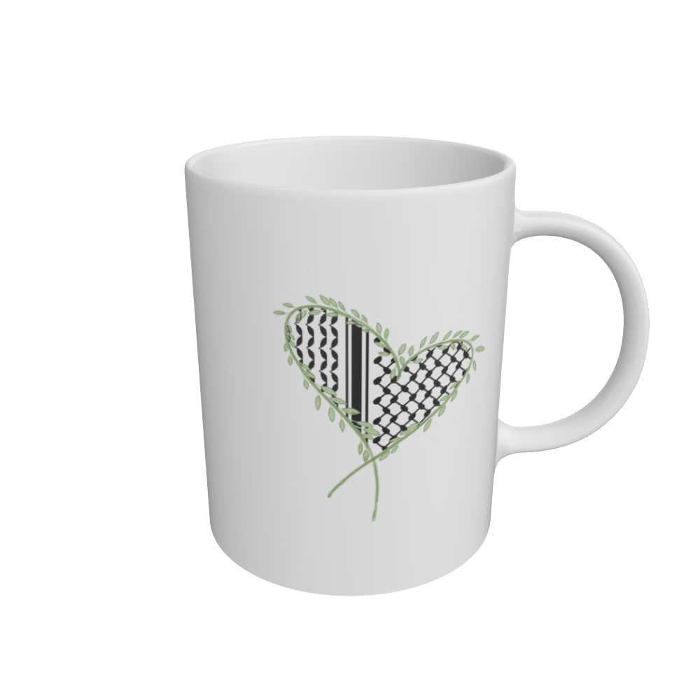 White Keffiyeh \"Heart \" Mug