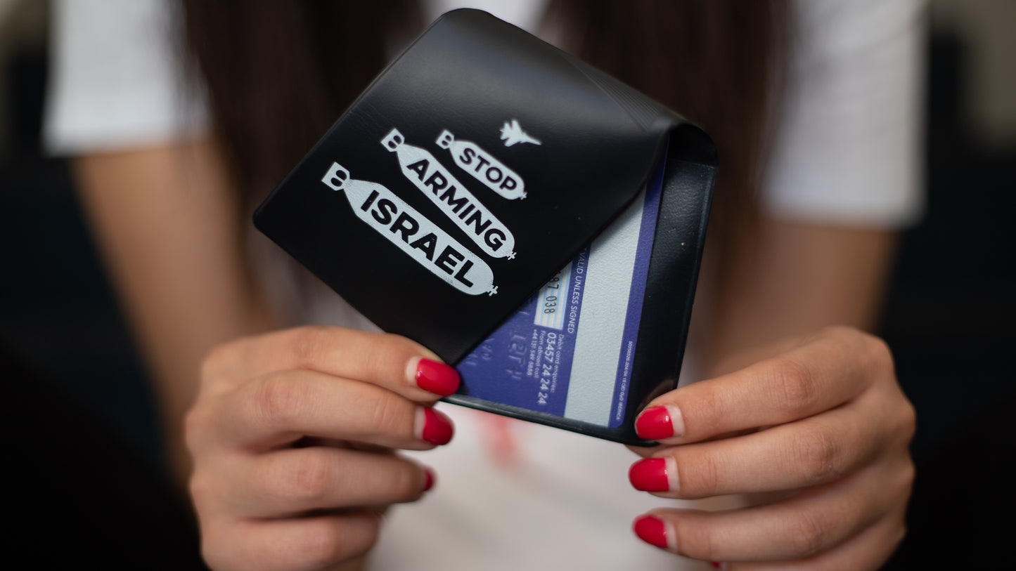 Travelcard Holder 'Stop Arming Israel'