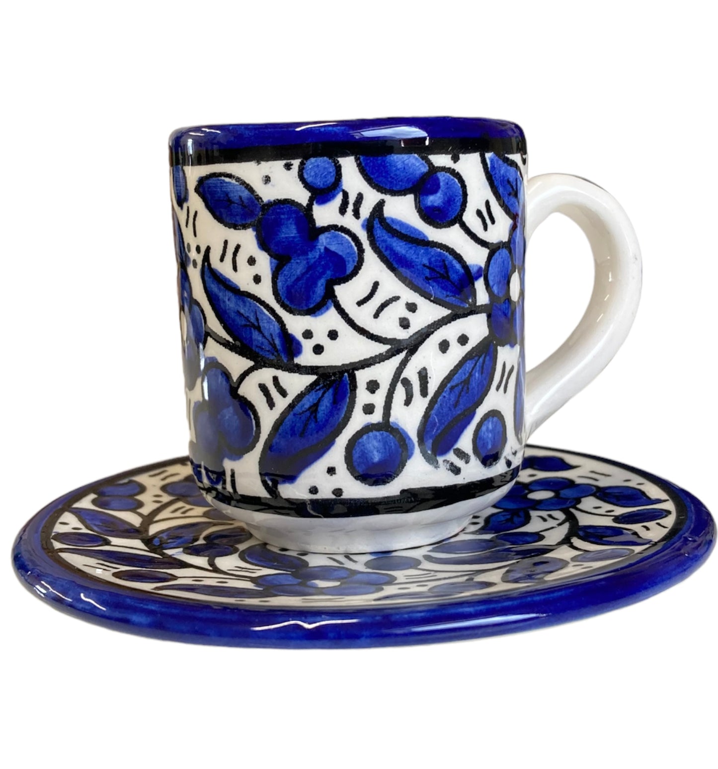 Hebron Ceramic Coffee Cup and Saucer