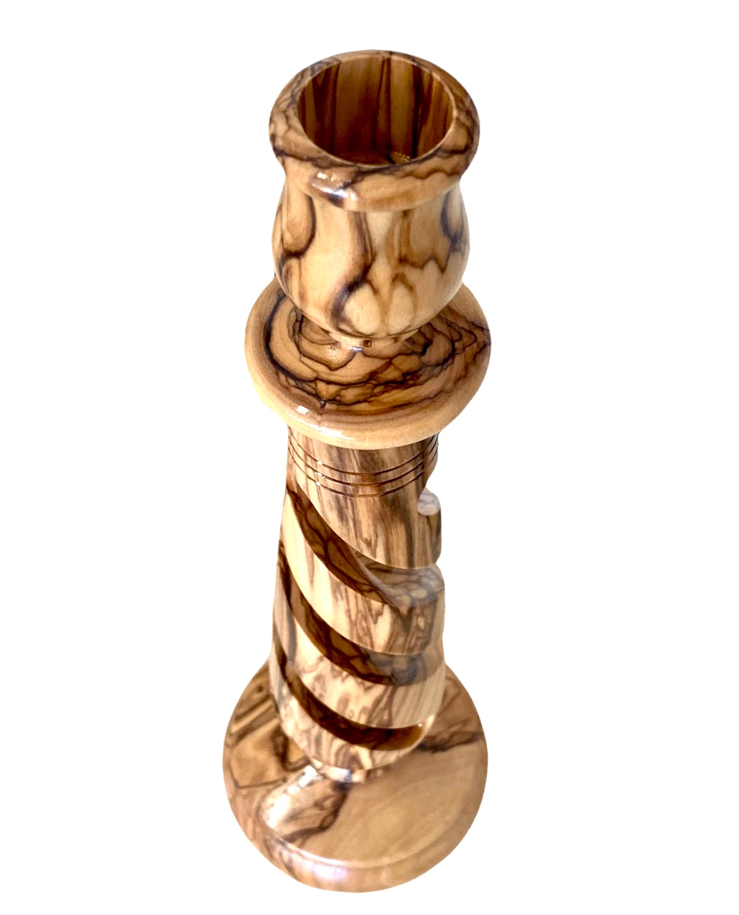 Olive Wood Candlestick Holder 25cm