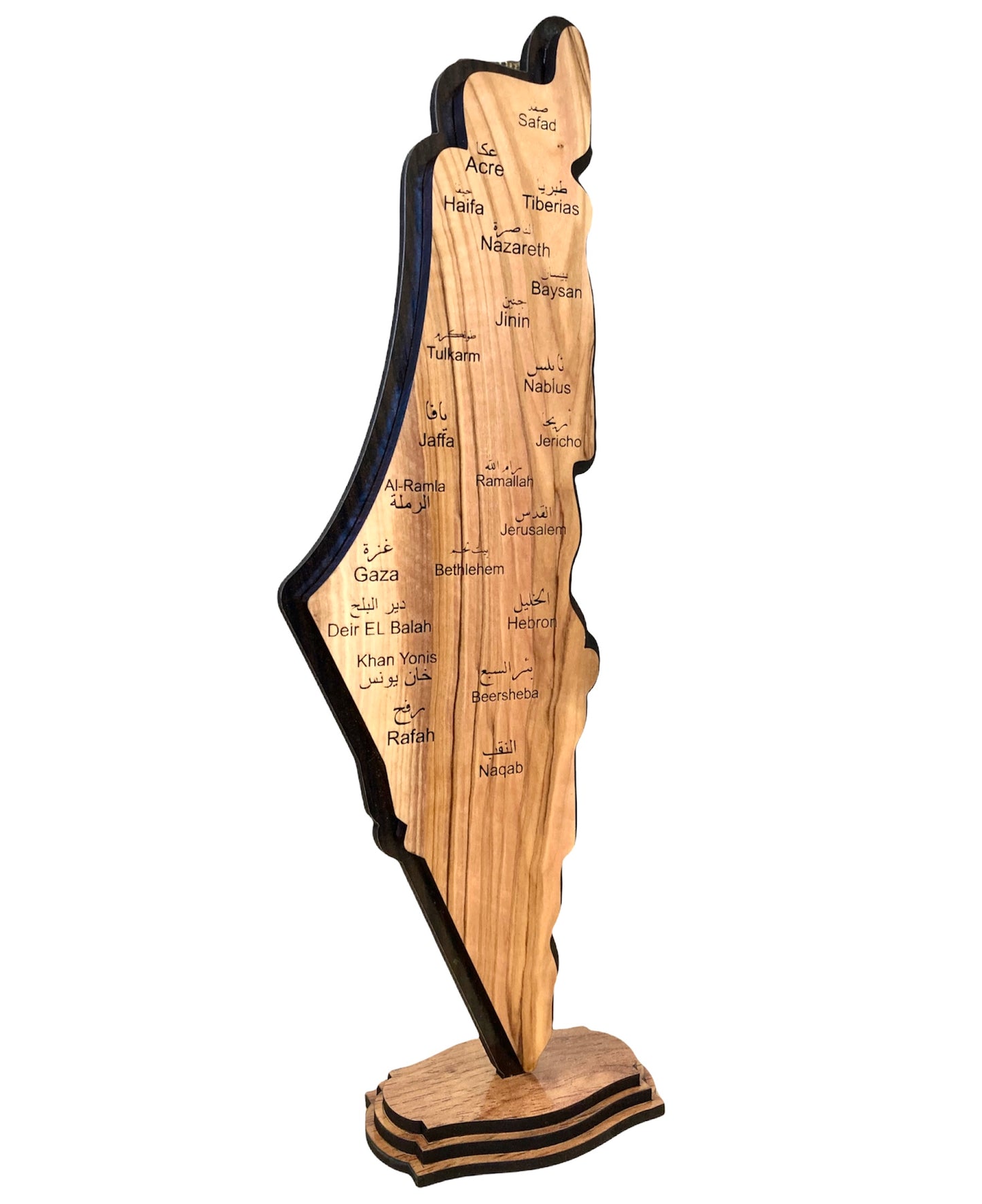 Olive Wood Palestine Map Tall