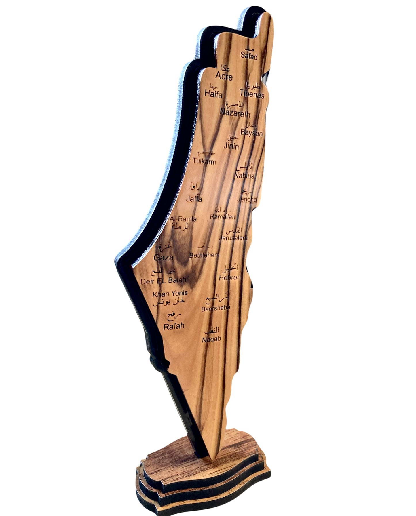 Olive Wood Palestine Map Tall