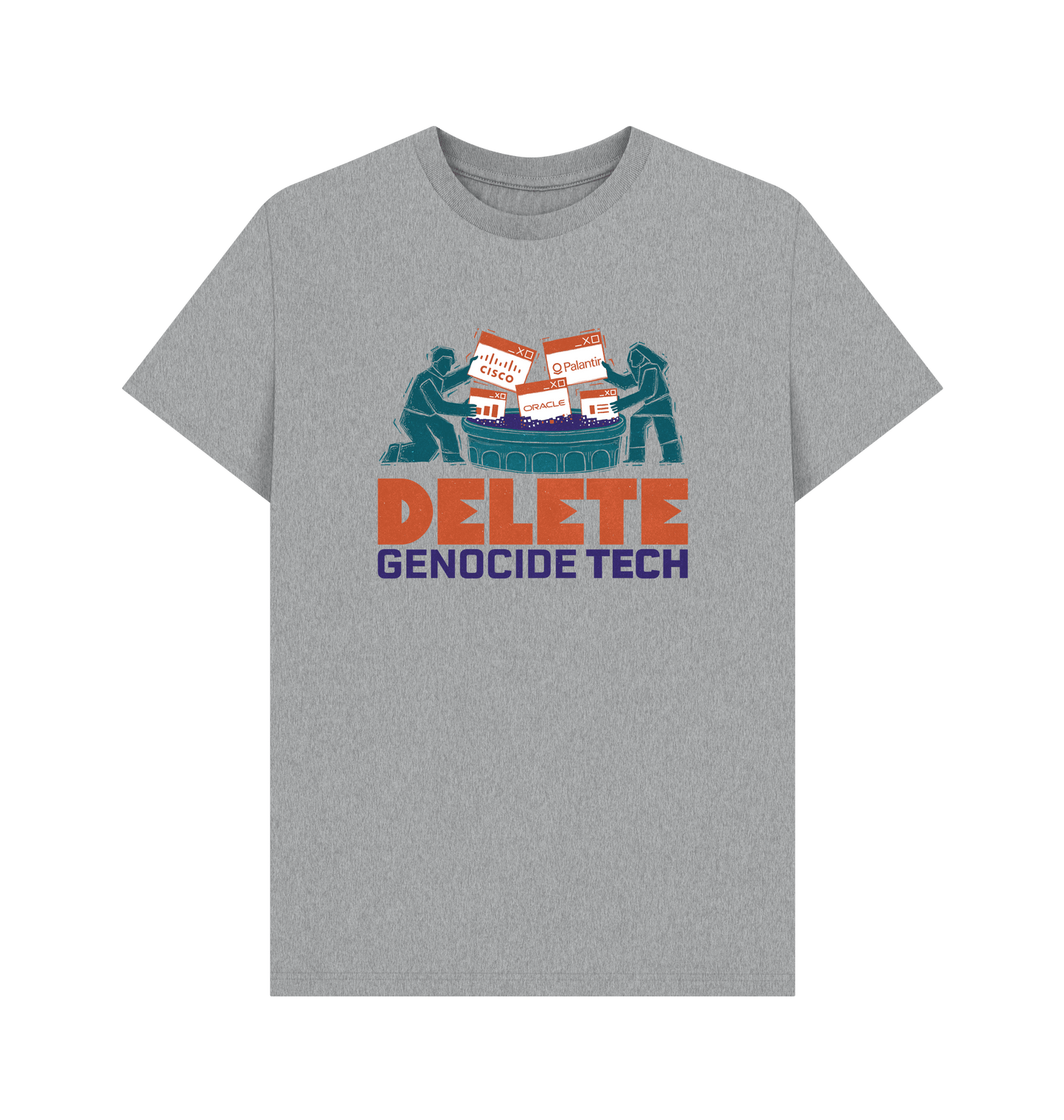 Athletic Grey Printed T-shirt Front