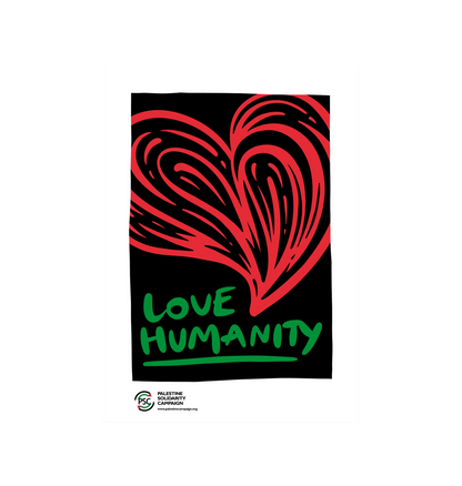 White Love Humanity Postcard - Red