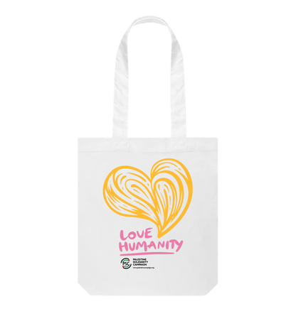 White Tote Love Humanity - Yellow