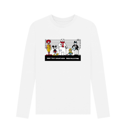 White Printed Long Sleeve T Shirt Front
