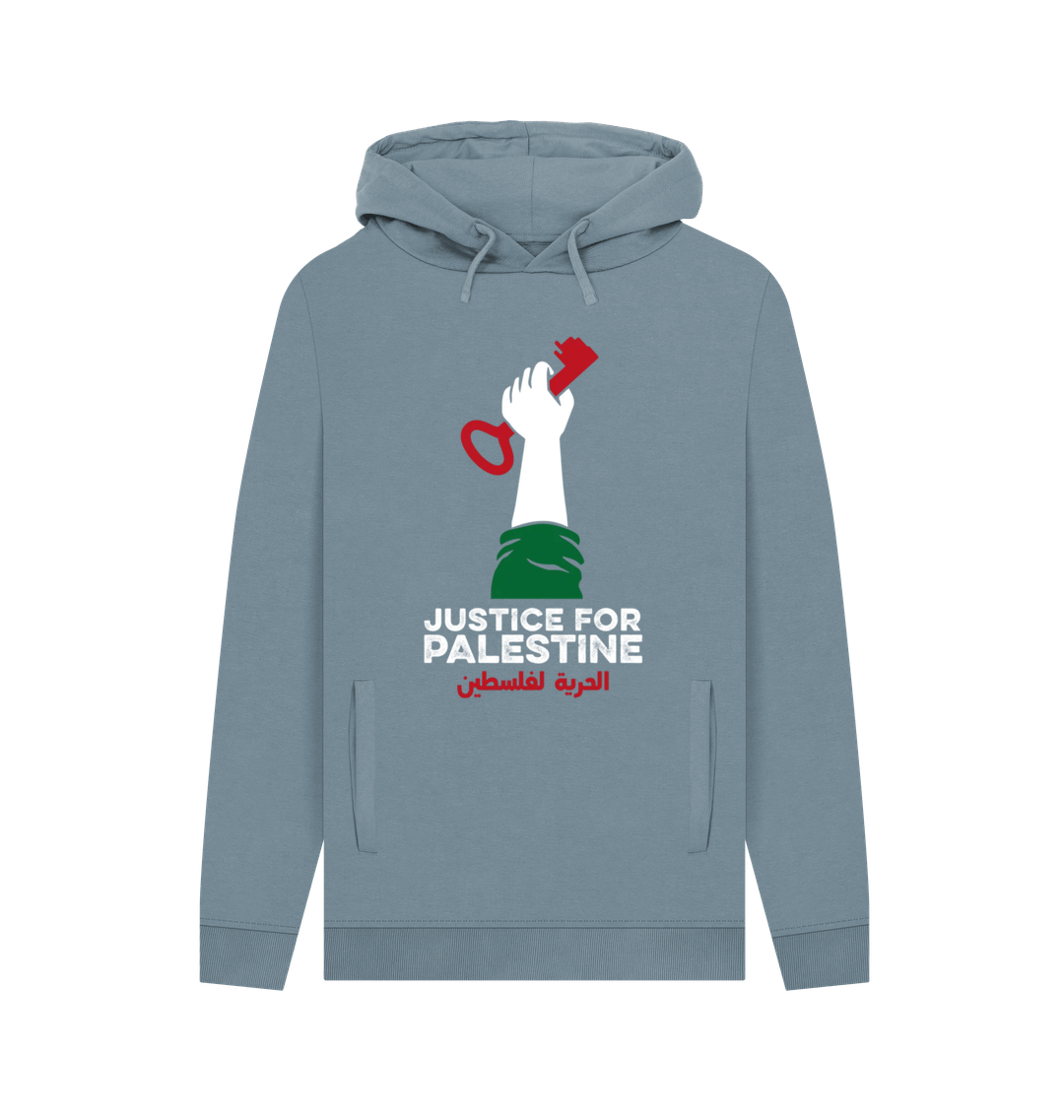 Stone Blue Printed Hoody Front