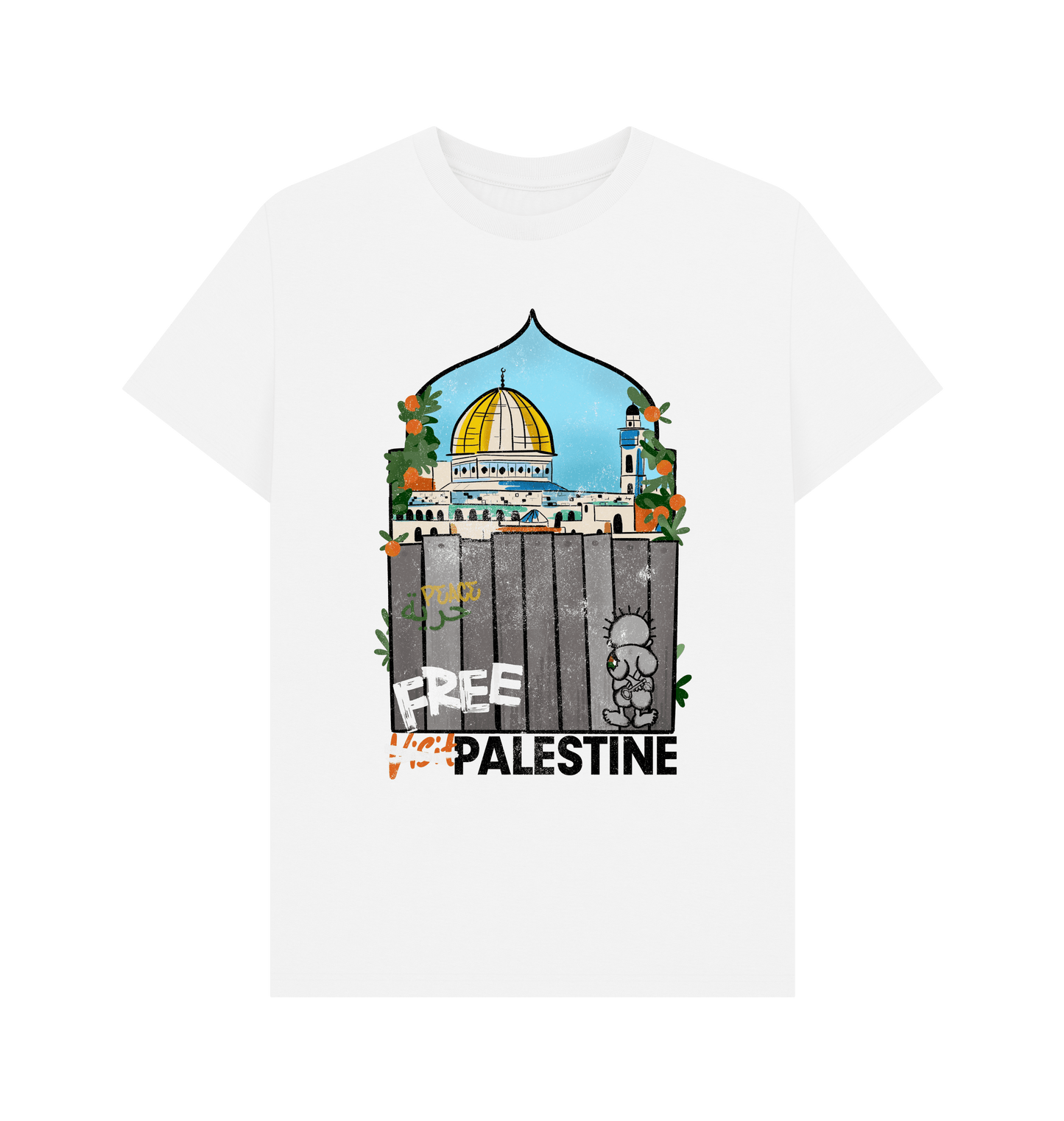 White Printed T-shirt Front
