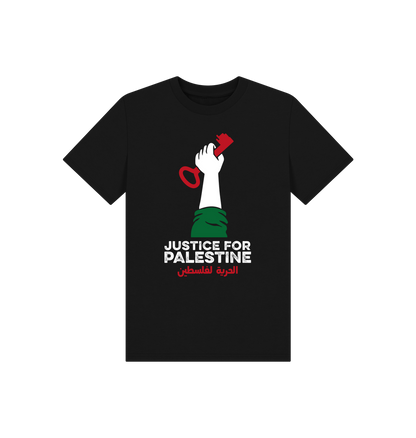 Black Printed Kids T-Shirt Front