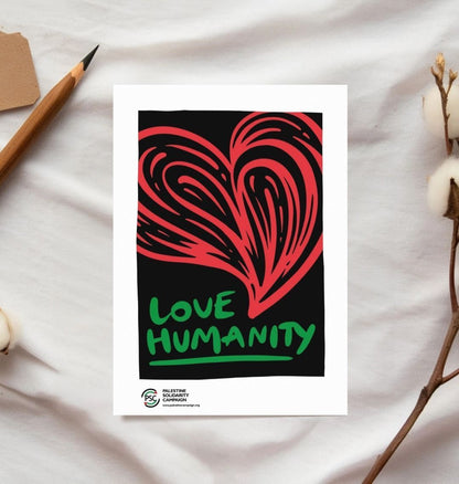 Love Humanity Postcard - Red
