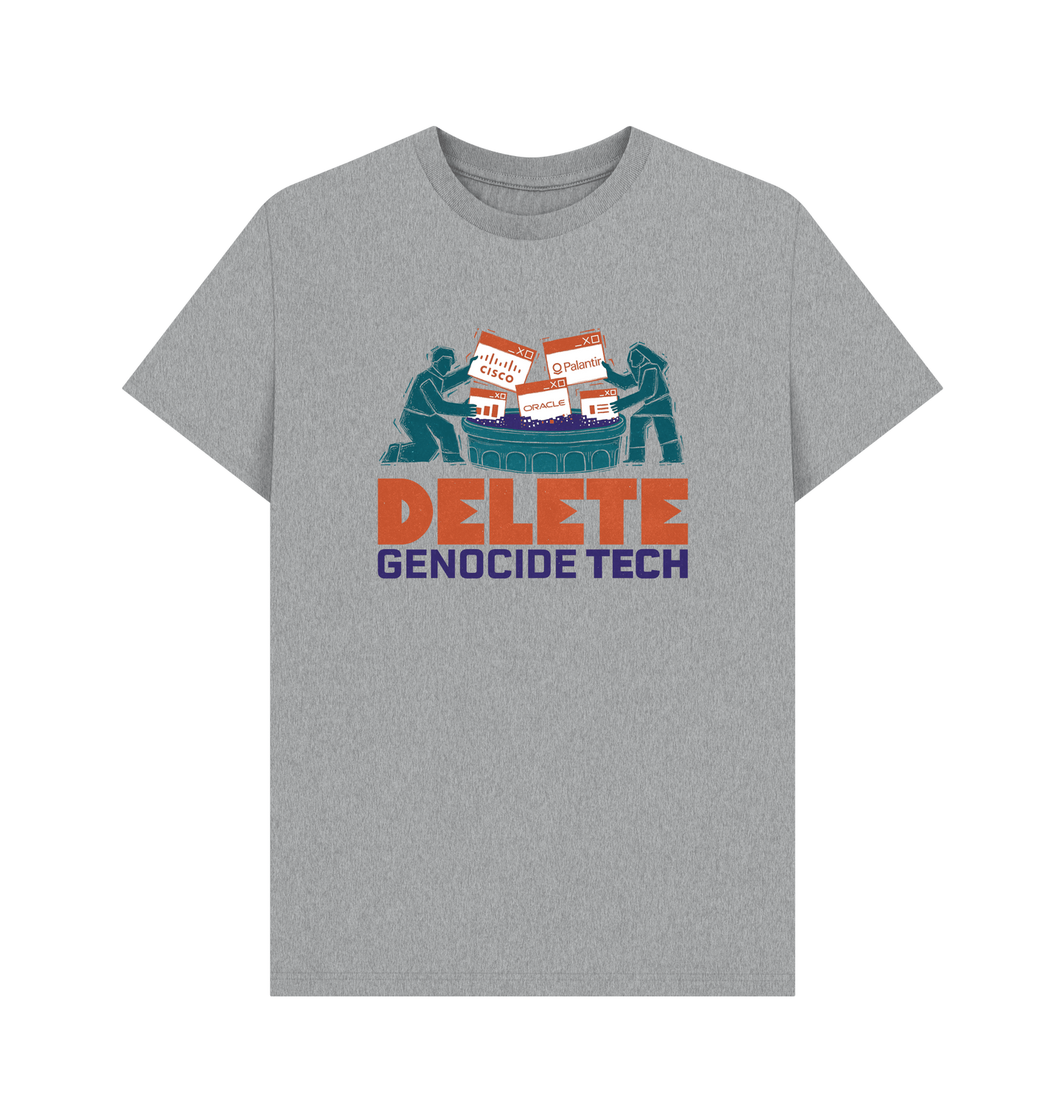 Athletic Grey Printed T-shirt Front