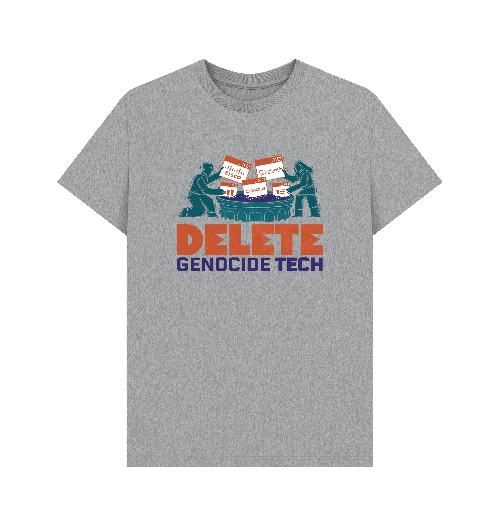 Athletic Grey Printed T-shirt Front