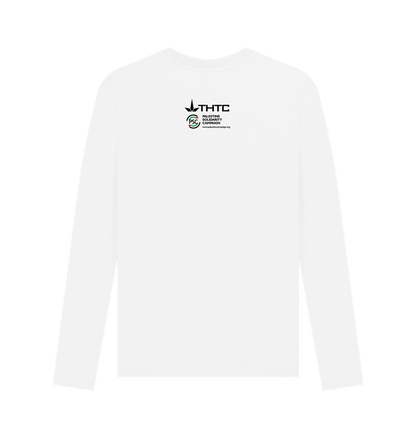 White Printed Long Sleeve T Shirt Back