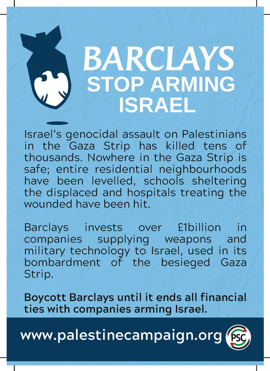 Boycott Barclays Postcard