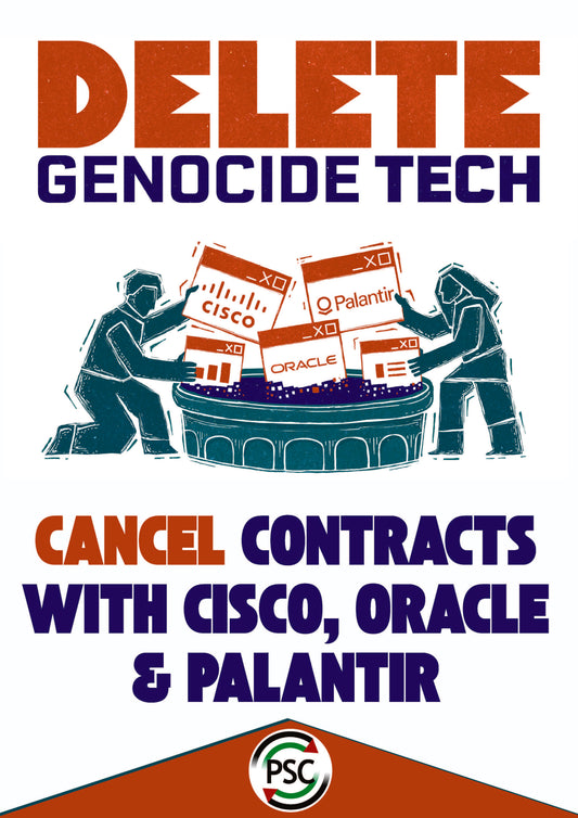 Delete Genocide Tech Placard