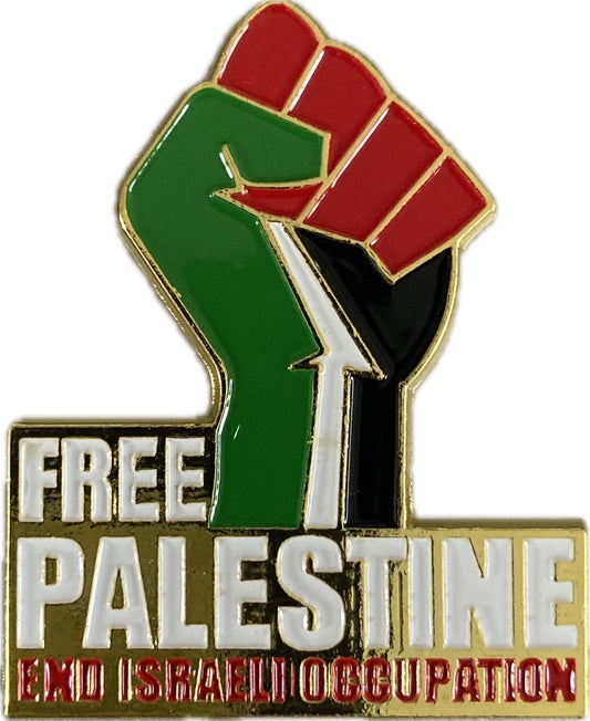 Free Palestine Fist Enamel Pin Badge