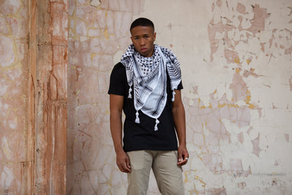 Original Hirbawi Black and White Keffiyeh