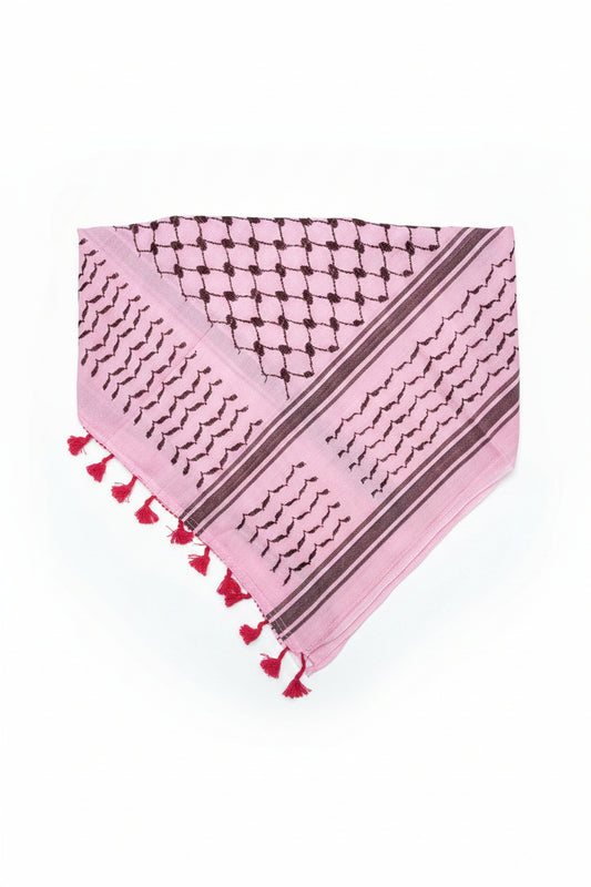 Original Hirbawi Black and Pink Keffiyeh