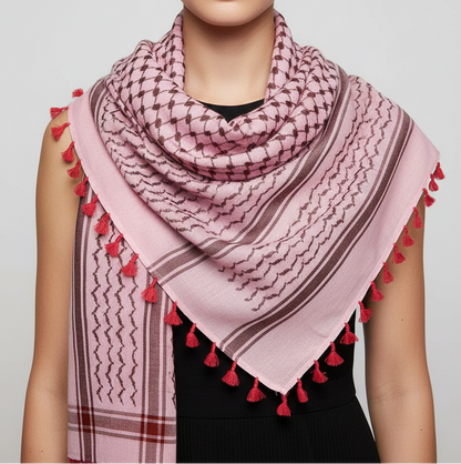 Original Hirbawi Black and Pink Keffiyeh