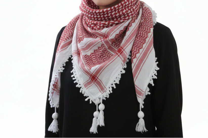 Original Hirbawi Red and White Keffiyeh