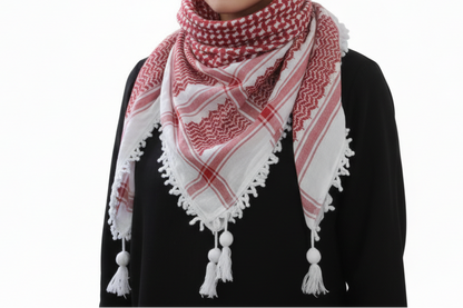 Original Hirbawi Red and White Keffiyeh