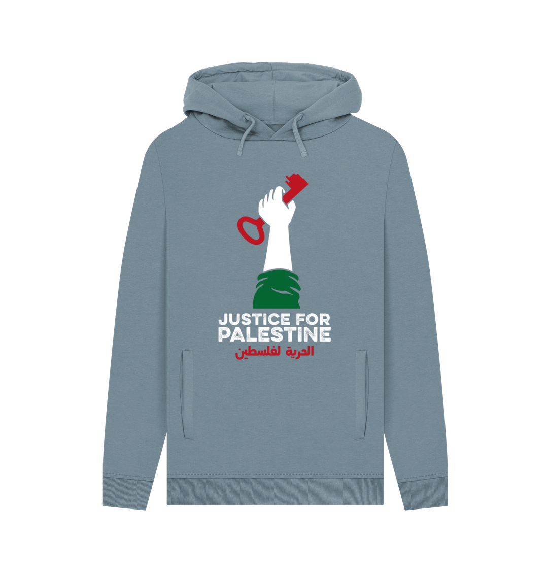 Stone Blue Printed Hoody Front