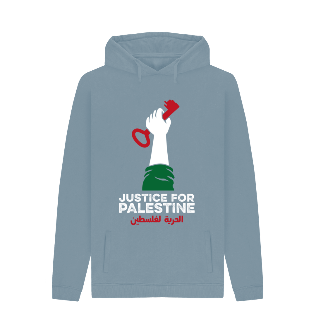 Stone Blue Unisex Hoodie \"Justice for Palestine\"