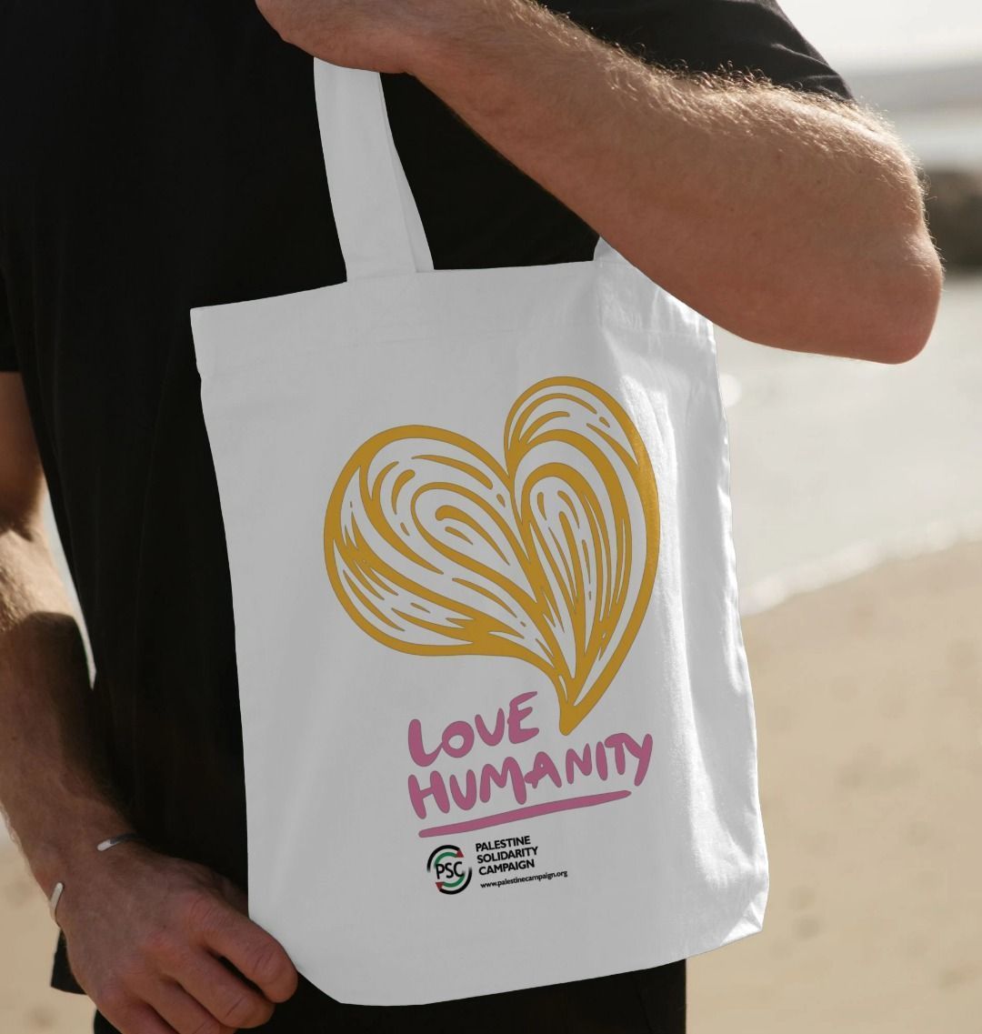 Tote Bag Love Humanity - Yellow