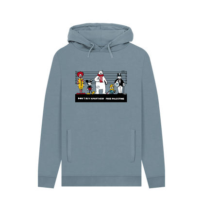 Stone Blue Printed Hoody Front