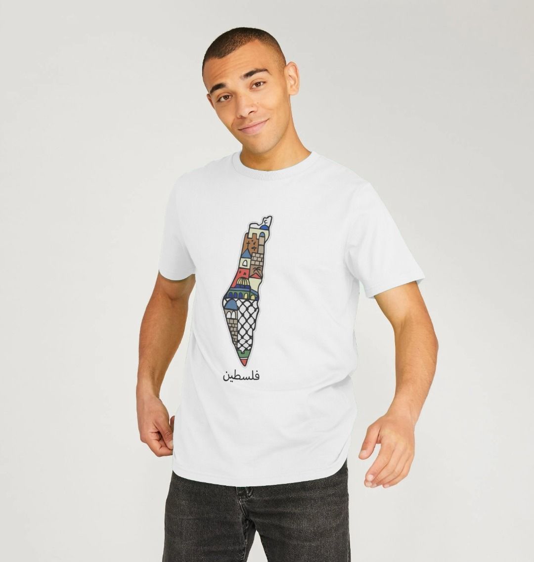 Palestine Map - T-shirt White