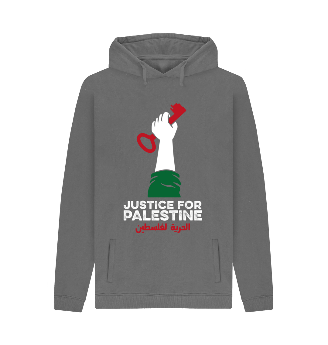 Slate Grey Unisex Hoodie \"Justice for Palestine\"