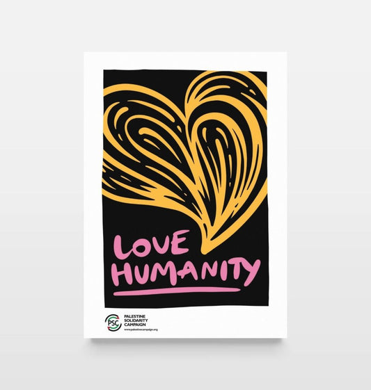 Love Humanity Postcard - Yellow
