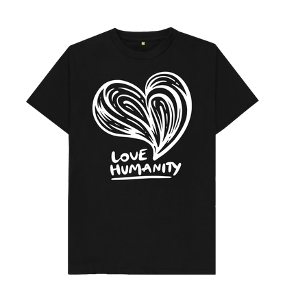 Black Unisex T-Shirt - Love Humanity White