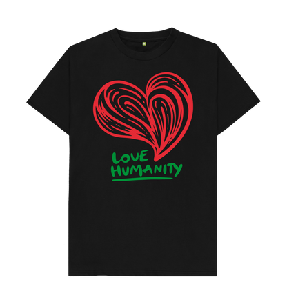 Black Unisex T-Shirt - Love Humanity Red