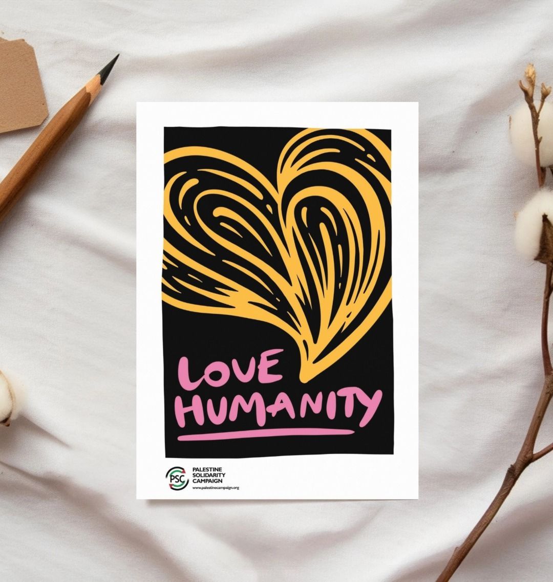 Love Humanity Postcard - Yellow