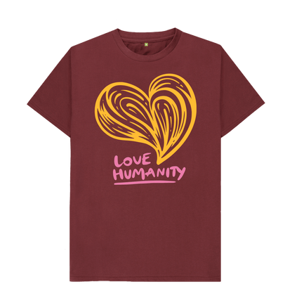 Red Wine Unisex T-shirt - Love Humanity - Yellow