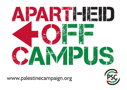 Apartheid off campus Placards