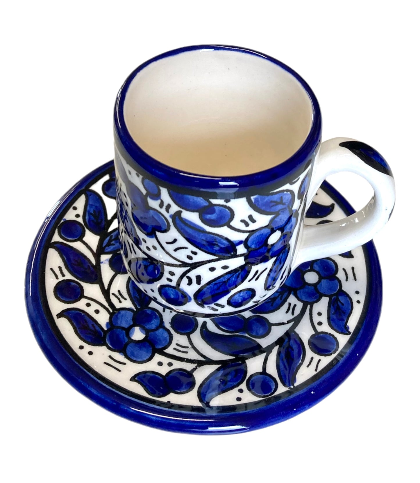 Hebron Ceramic Coffee Cup and Saucer