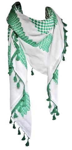 Original Hirbawi Green and White Keffiyeh